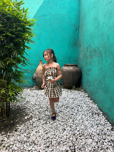 Polka Polka Had a Dot Skirt-Black & Tan
