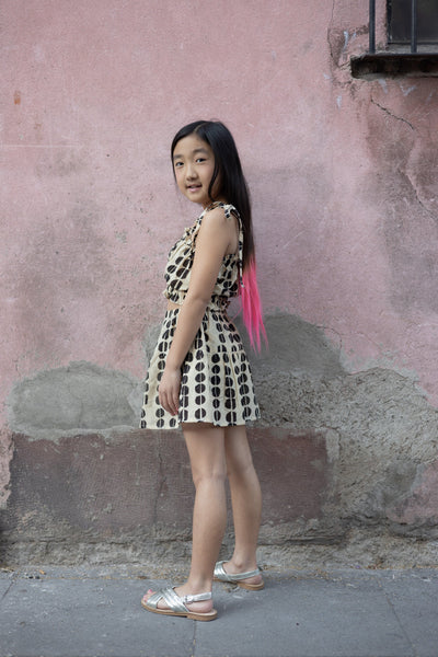 Polka Polka Had a Dot Top-Black & Tan