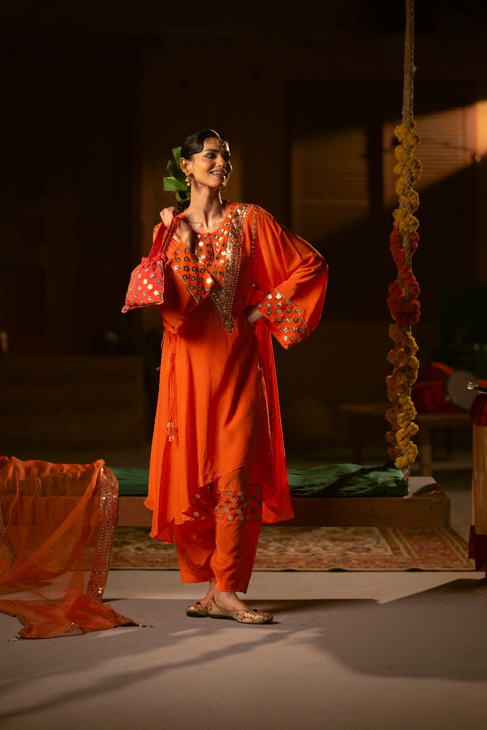 Ramani Red Phool Potli- Red