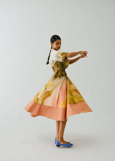 Print Blocked Dress-Dale
