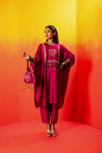 Tara Pink AntiFit Kurta with Pant and Dupatta