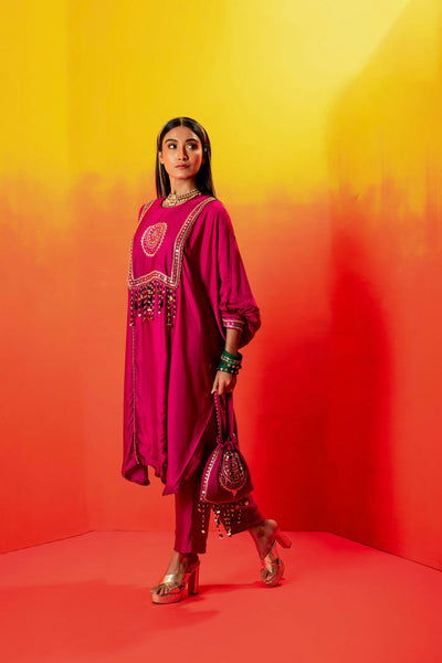 Tara Pink AntiFit Kurta with Pant and Dupatta