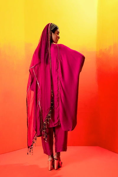 Tara Pink AntiFit Kurta with Pant and Dupatta