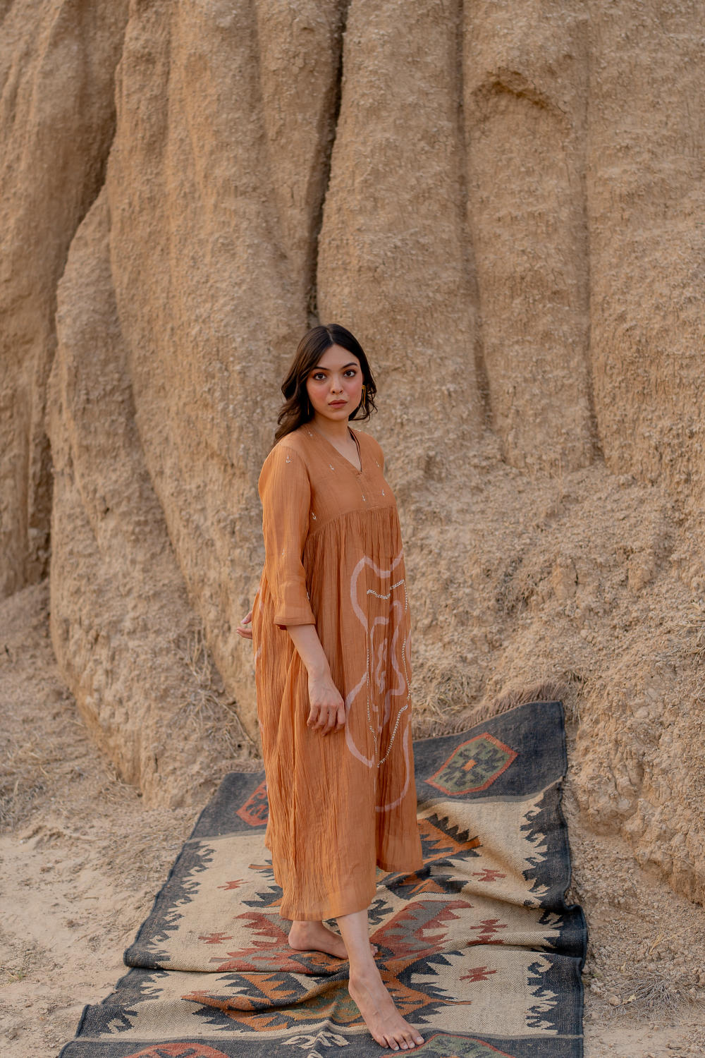 PASTEL ORANGE ARAZI DRESS