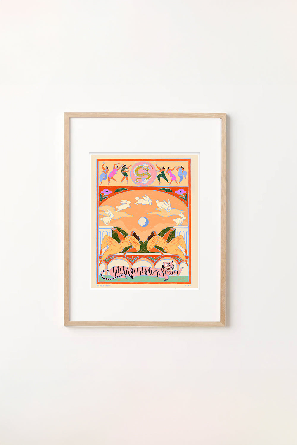 Rabbit Jumps Over The Moon Art Print