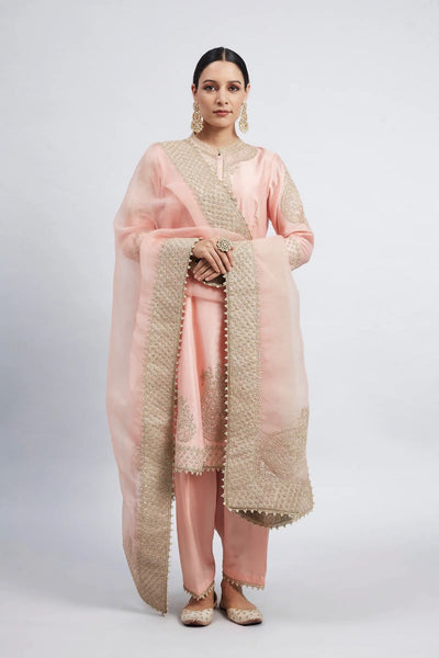 Rabhya A-line short kurta with salwar and dupatta