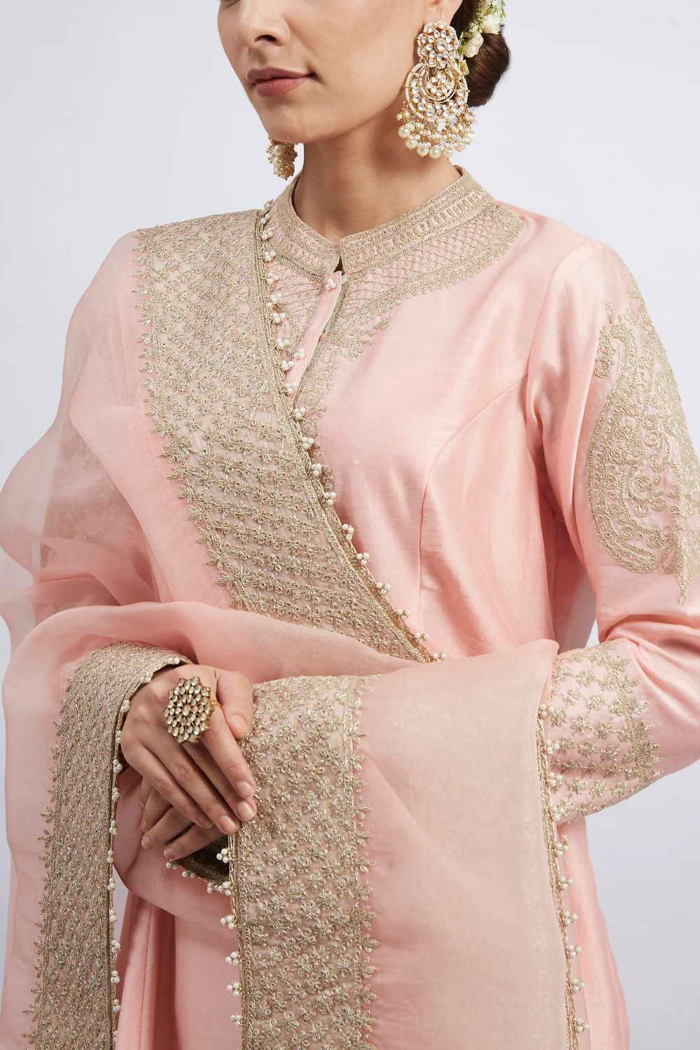 Rabhya A-line short kurta with salwar and dupatta