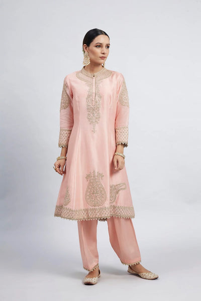 Rabhya A-line short kurta with salwar and dupatta