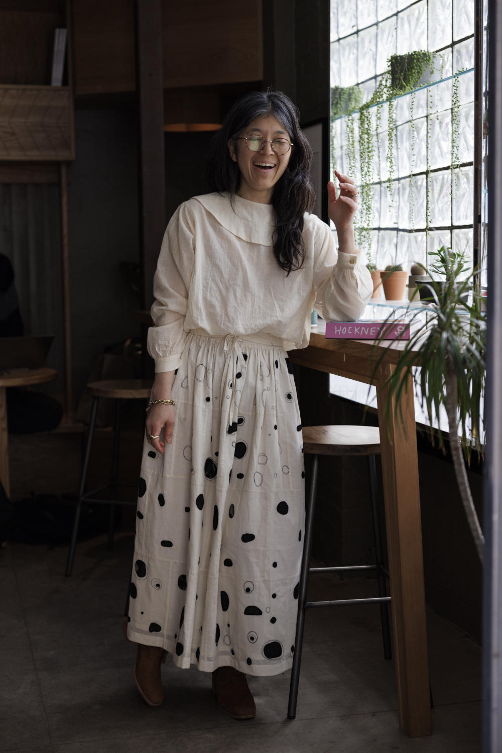 Raindrops Skirt-White