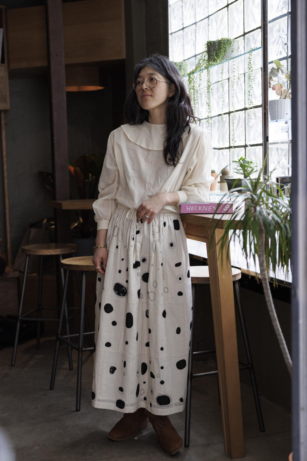 Raindrops Skirt-White