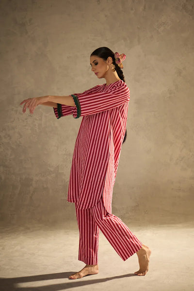 Red N Pink Stripe set