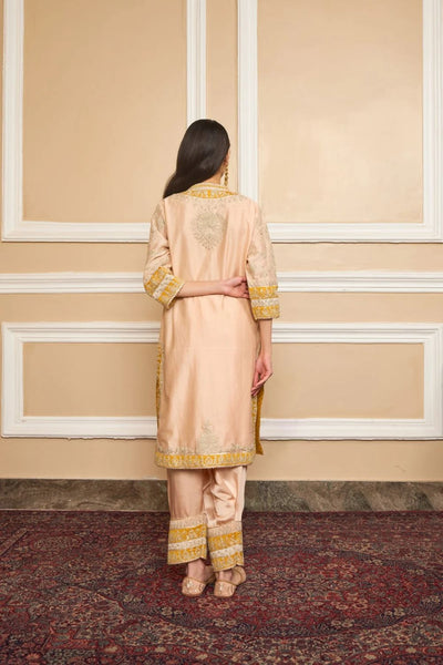 Resham Straight kurta with salwar and dupatta-Rosepink