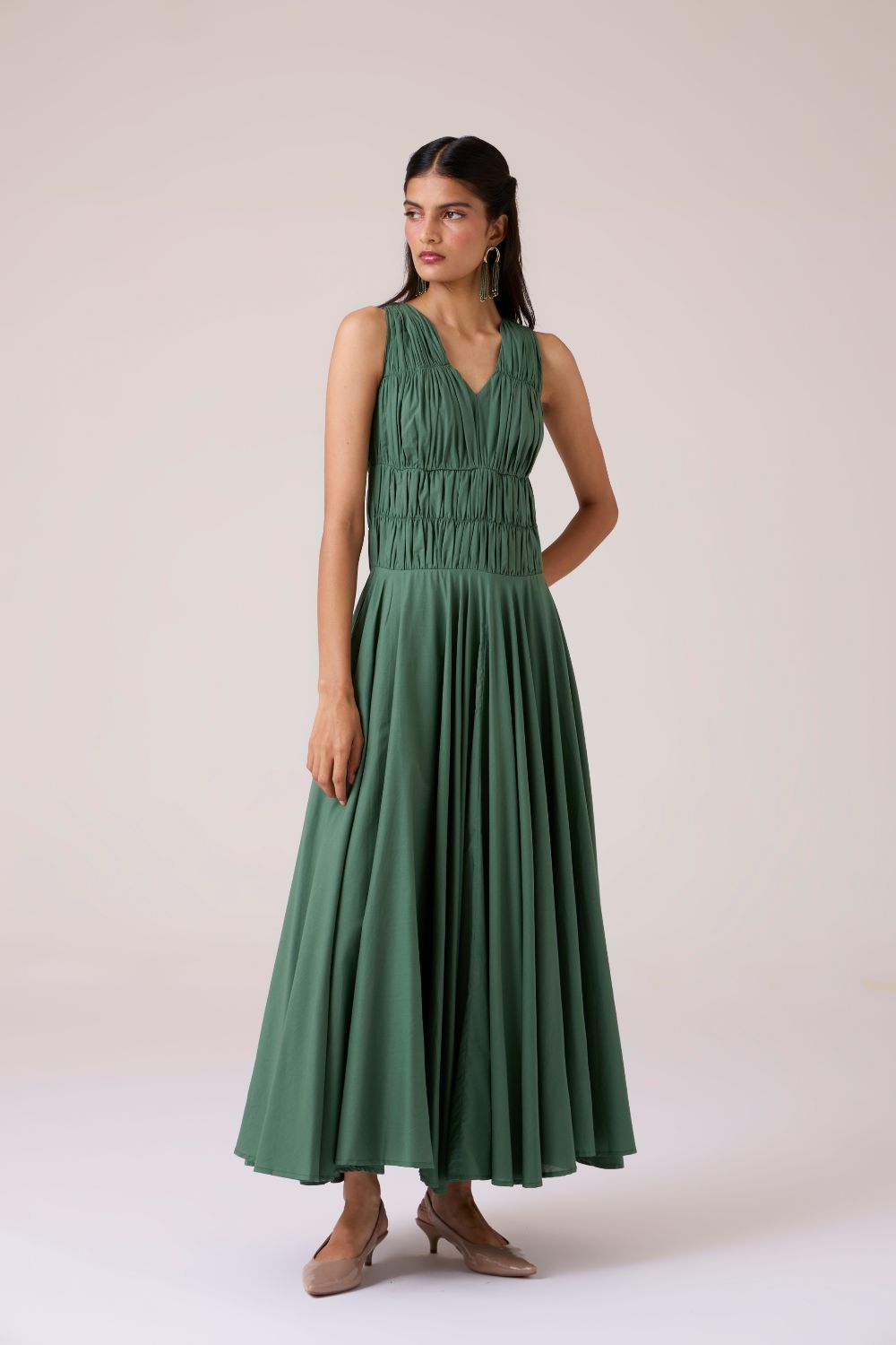 Rhea Green Halter Dress