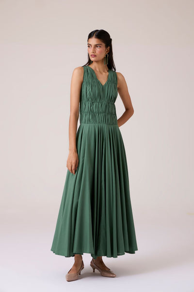 Rhea Green Halter Dress
