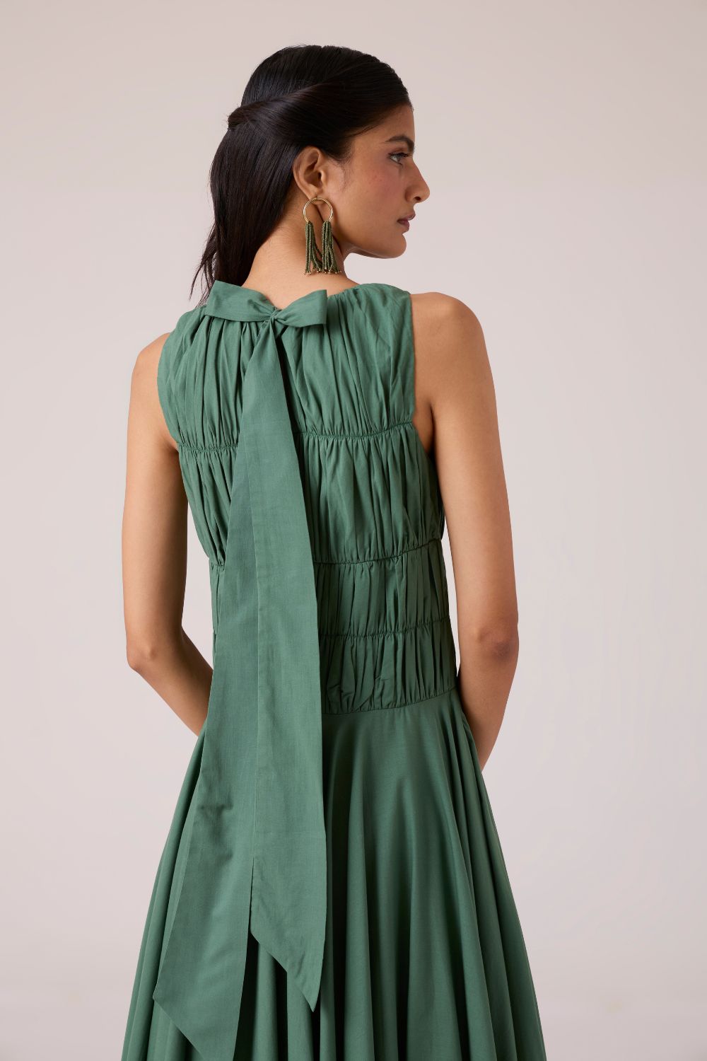 Rhea Green Halter Dress