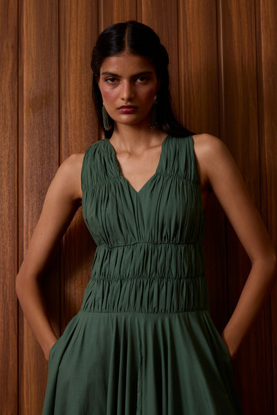 Rhea Green Halter Dress