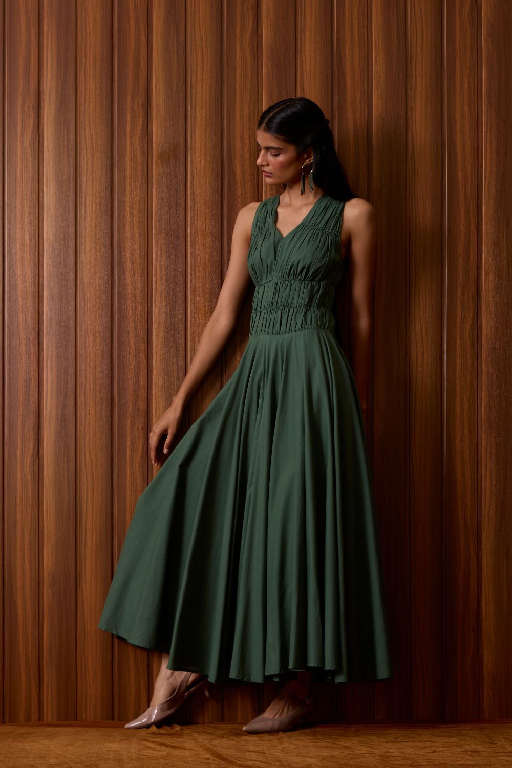 Rhea Green Halter Dress