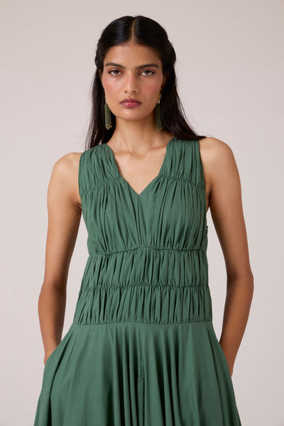 Rhea Green Halter Dress