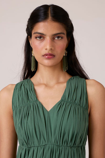 Rhea Green Halter Dress