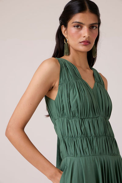 Rhea Green Halter Dress