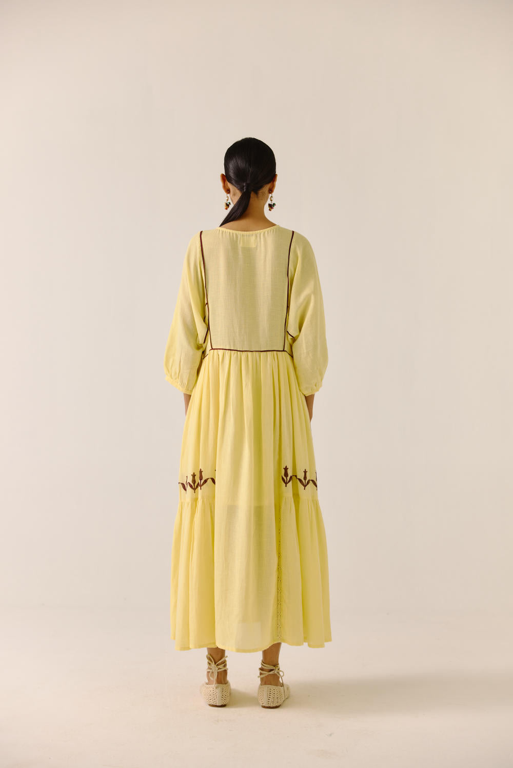 River Dress-Butter Yellow duck Emb