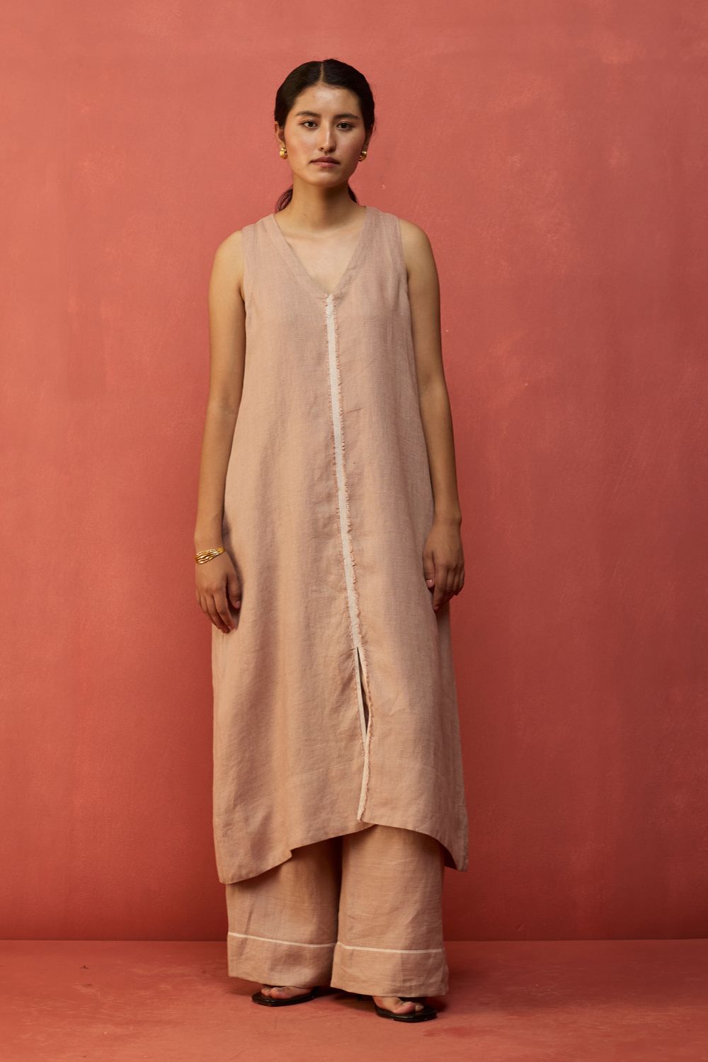 Rohe Sleeveless Linen Tunic - Dusty Rose