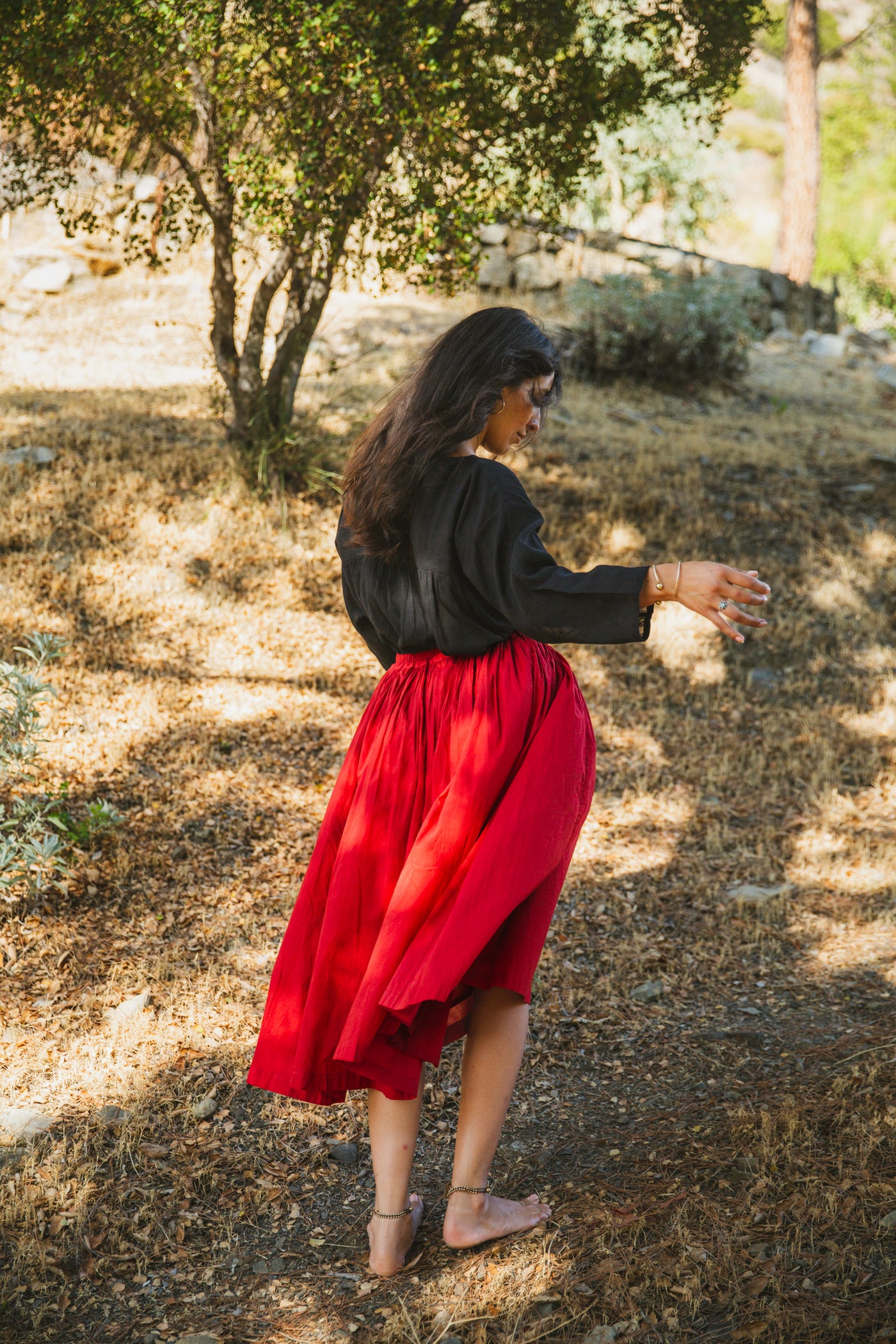 Ruby Ruffle Gather Skirt