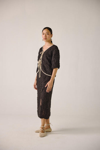 Ruffled Set-Black