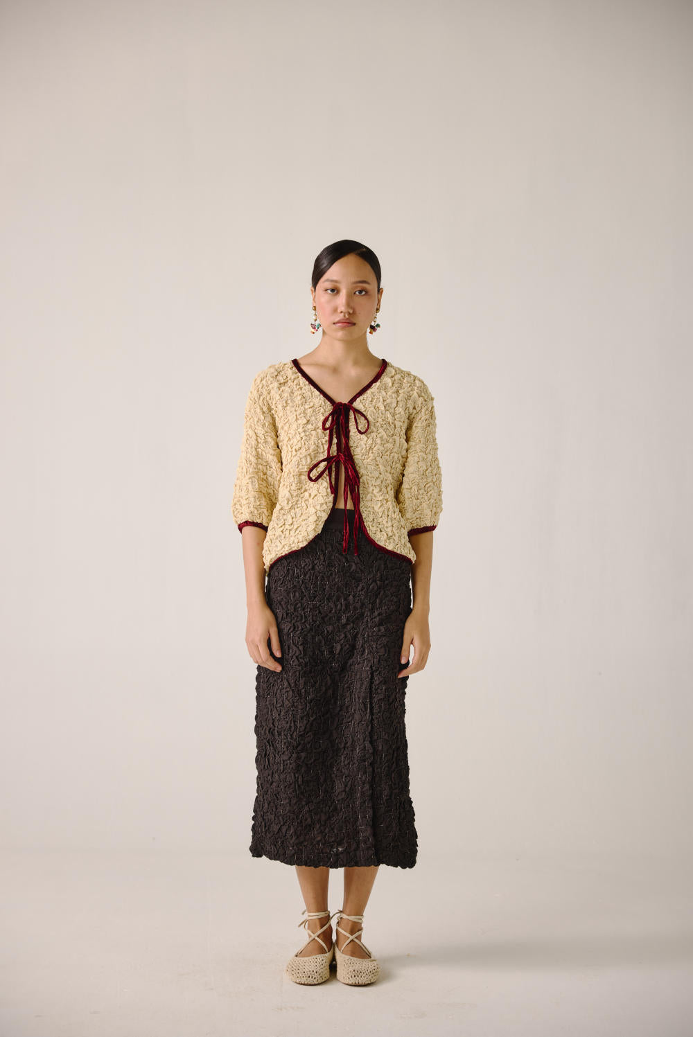 Ruffled Set-Ivory + Black (skirt)