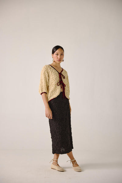 Ruffled Set-Ivory + Black (skirt)