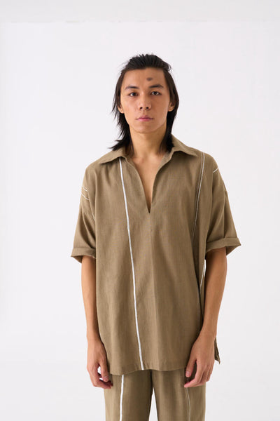 CAMP COLLAR SHIR - SAGE