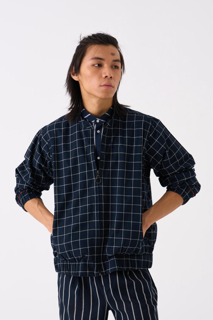 BOMBER JACKET - BLACK CHECK