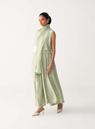 ROUND NECK TOP CO-ORD (SET OF 3)-MINT