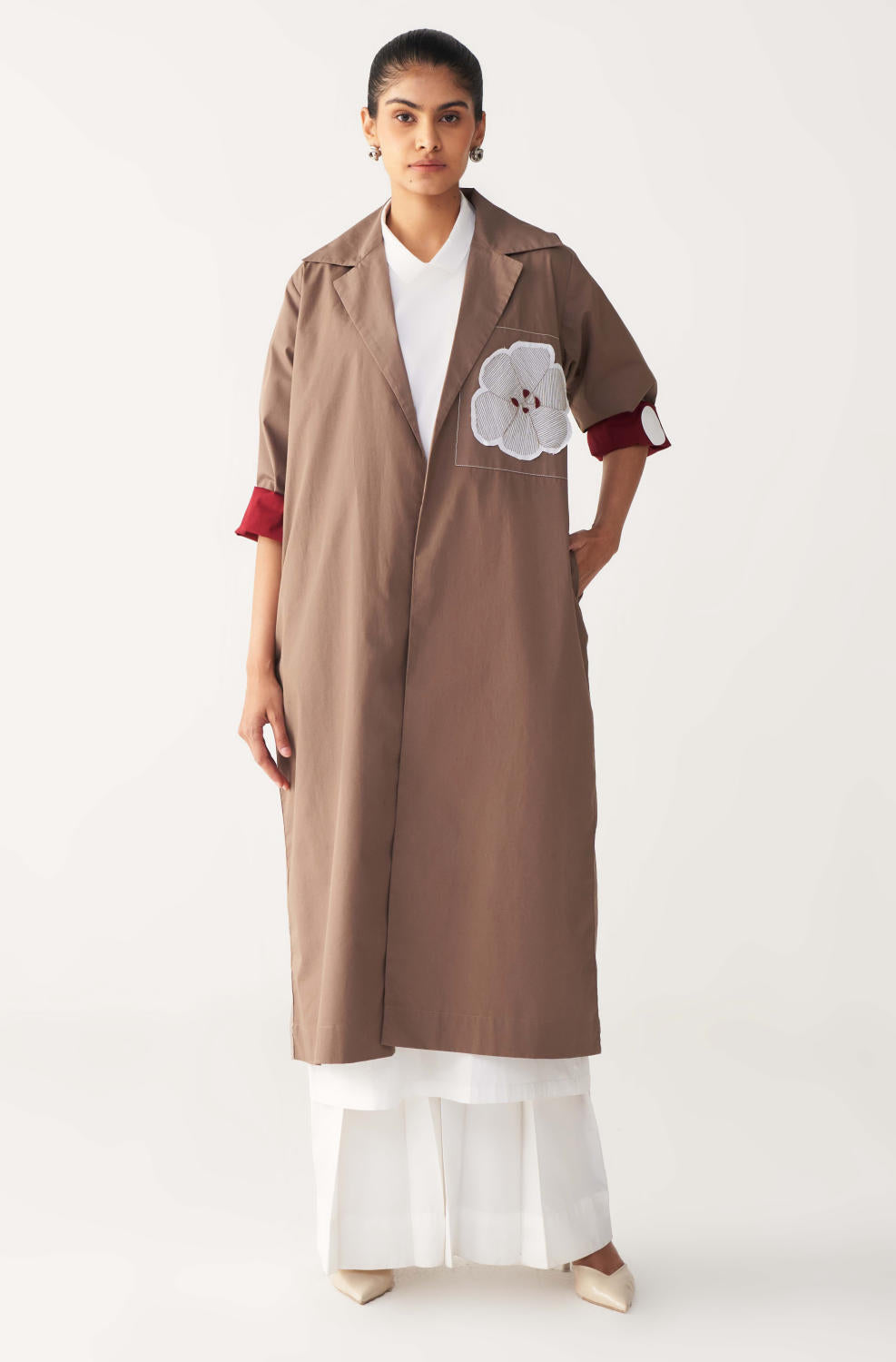 FLORAL  APP. PATCH JACKET-CEDAR