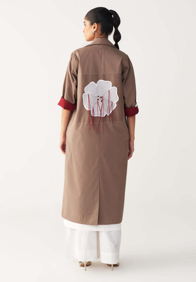 FLORAL  APP. PATCH JACKET-CEDAR