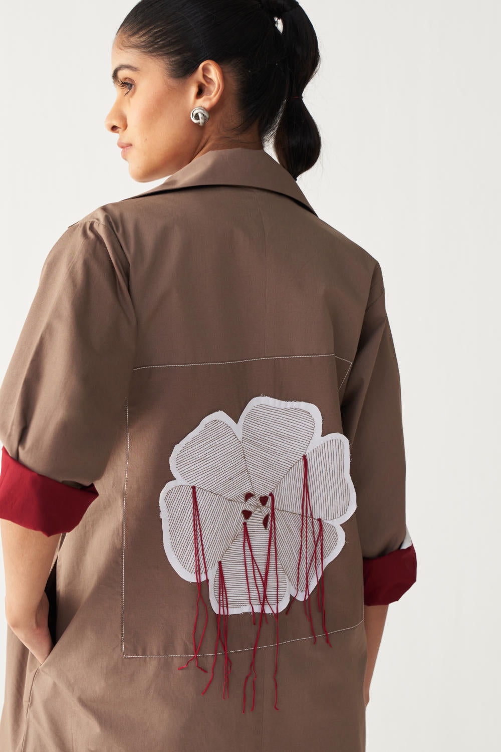 FLORAL  APP. PATCH JACKET-CEDAR
