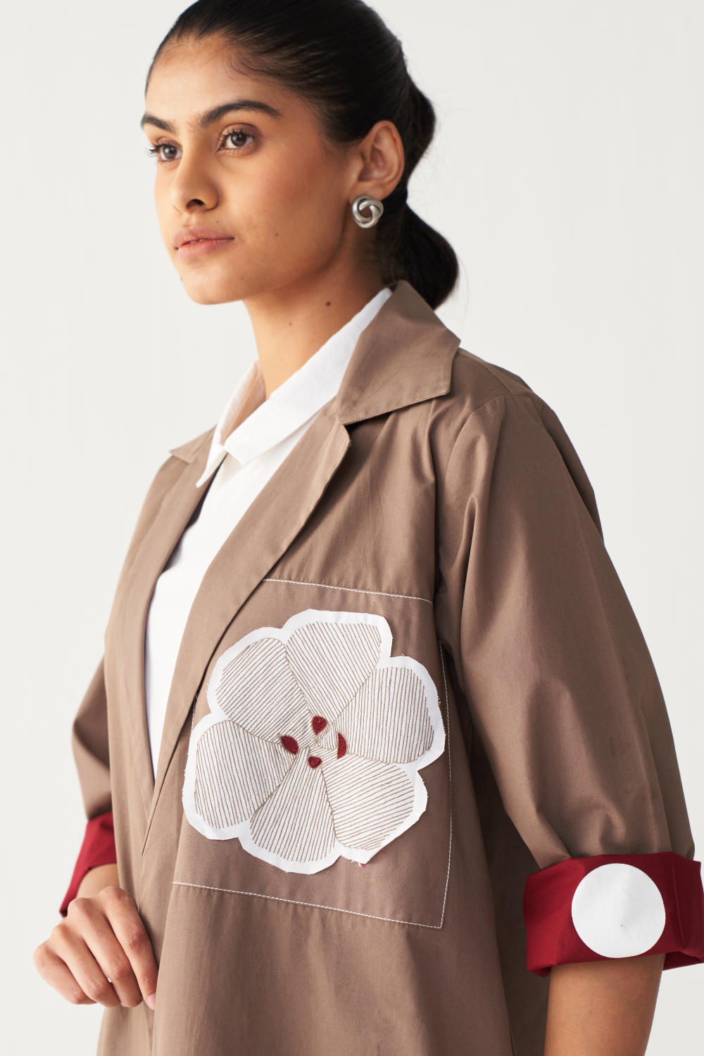 FLORAL  APP. PATCH JACKET-CEDAR
