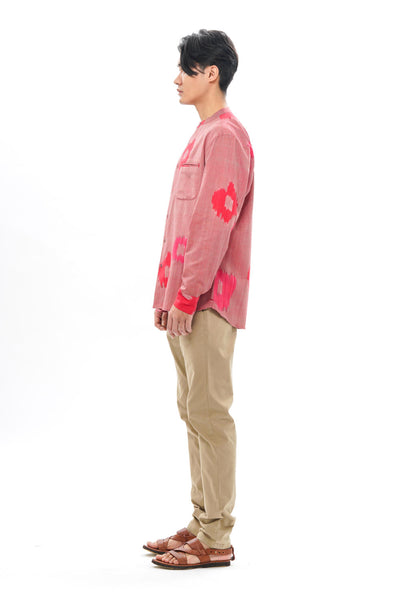 SAKURA MENS BAND COLLAR SHIRT