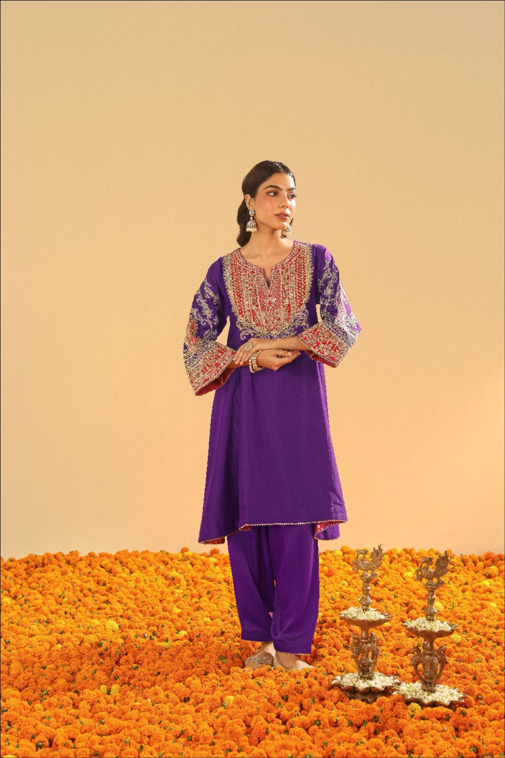 Mohsina Chauga with Salwar-Purple