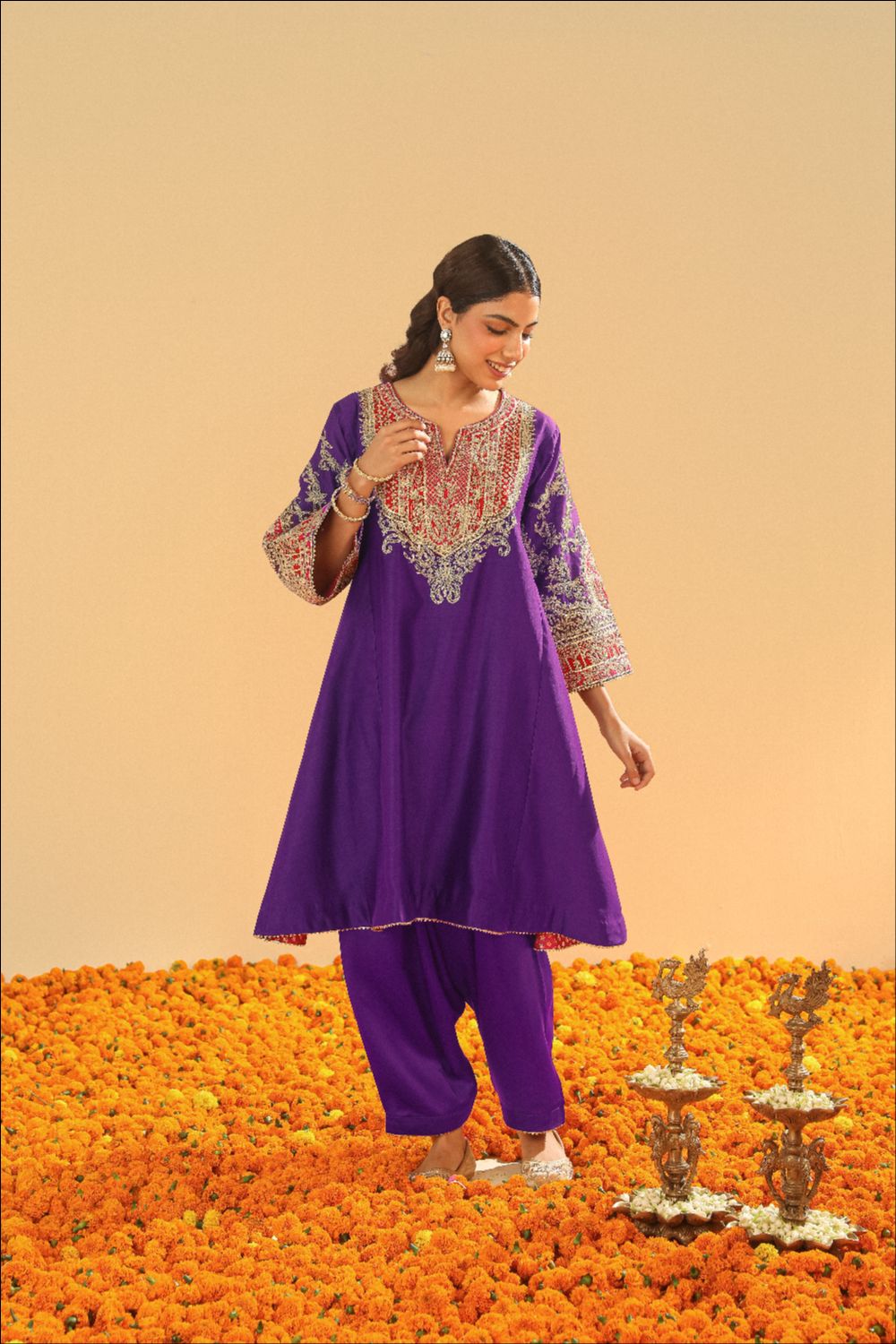 Mohsina Chauga with Salwar-Purple