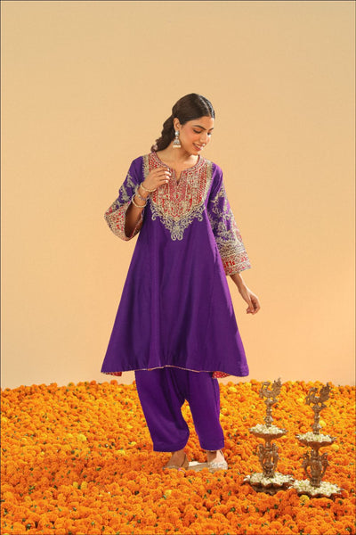 Mohsina Chauga with Salwar-Purple