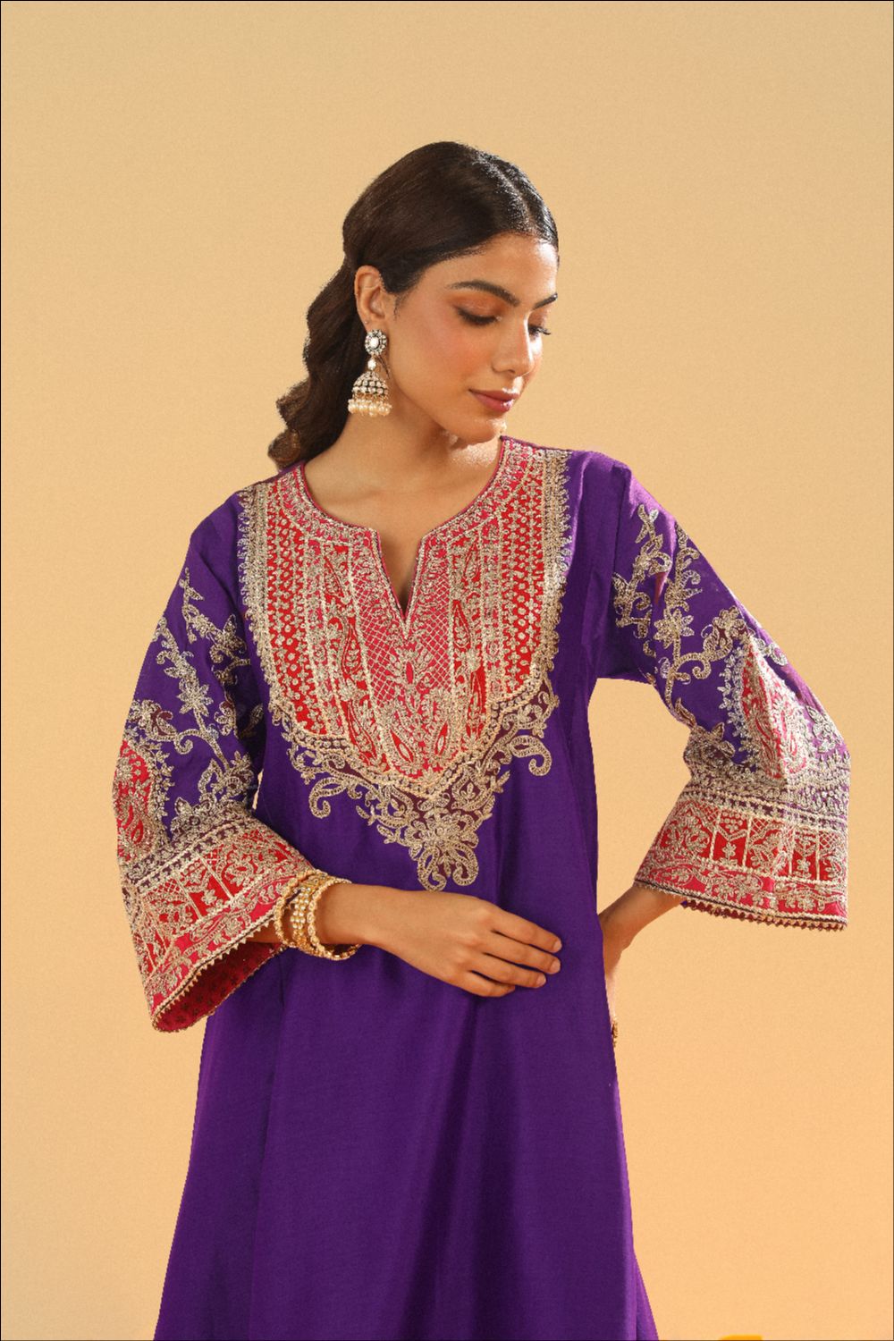 Mohsina Chauga with Salwar-Purple