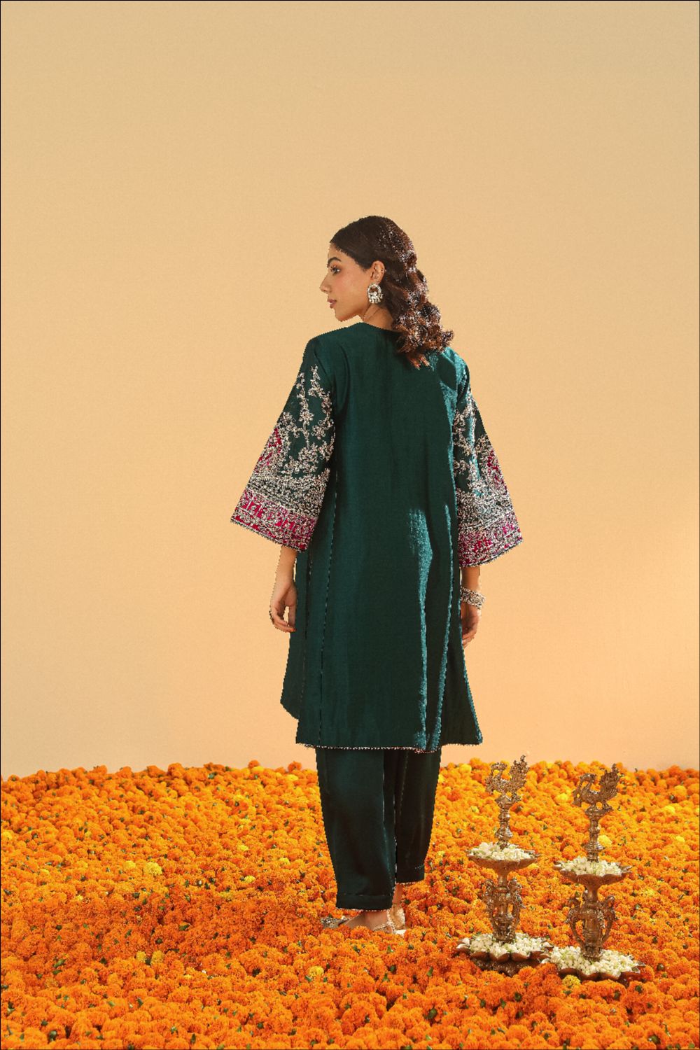 Mohsina Chauga with Salwar-Emerald green