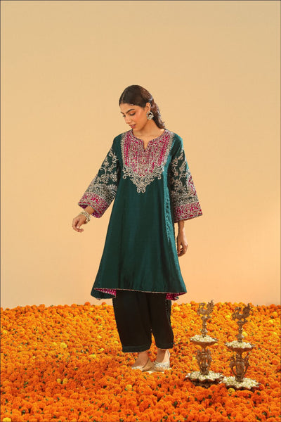 Mohsina Chauga with Salwar-Emerald green