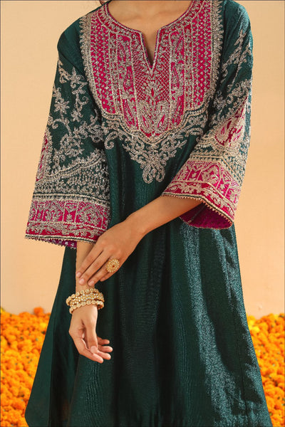Mohsina Chauga with Salwar-Emerald green
