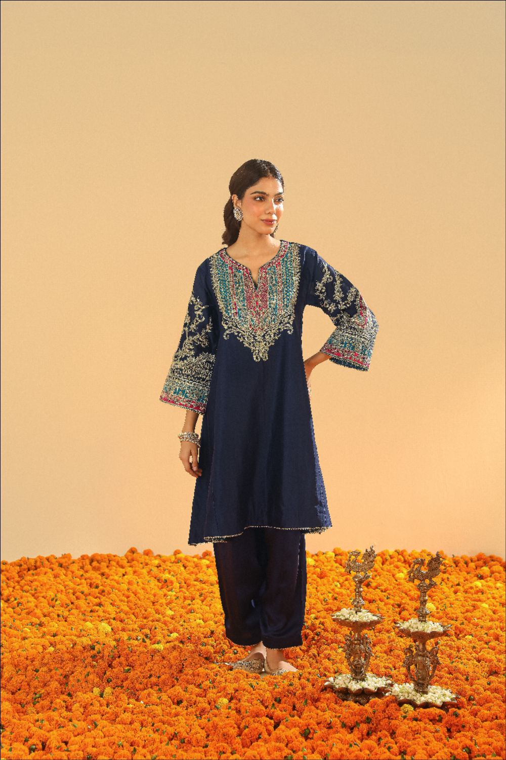 Mohsina Chauga with Salwar-Deep blue