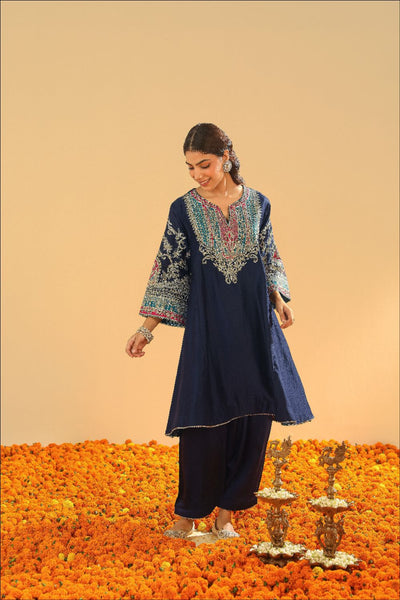 Mohsina Chauga with Salwar-Deep blue