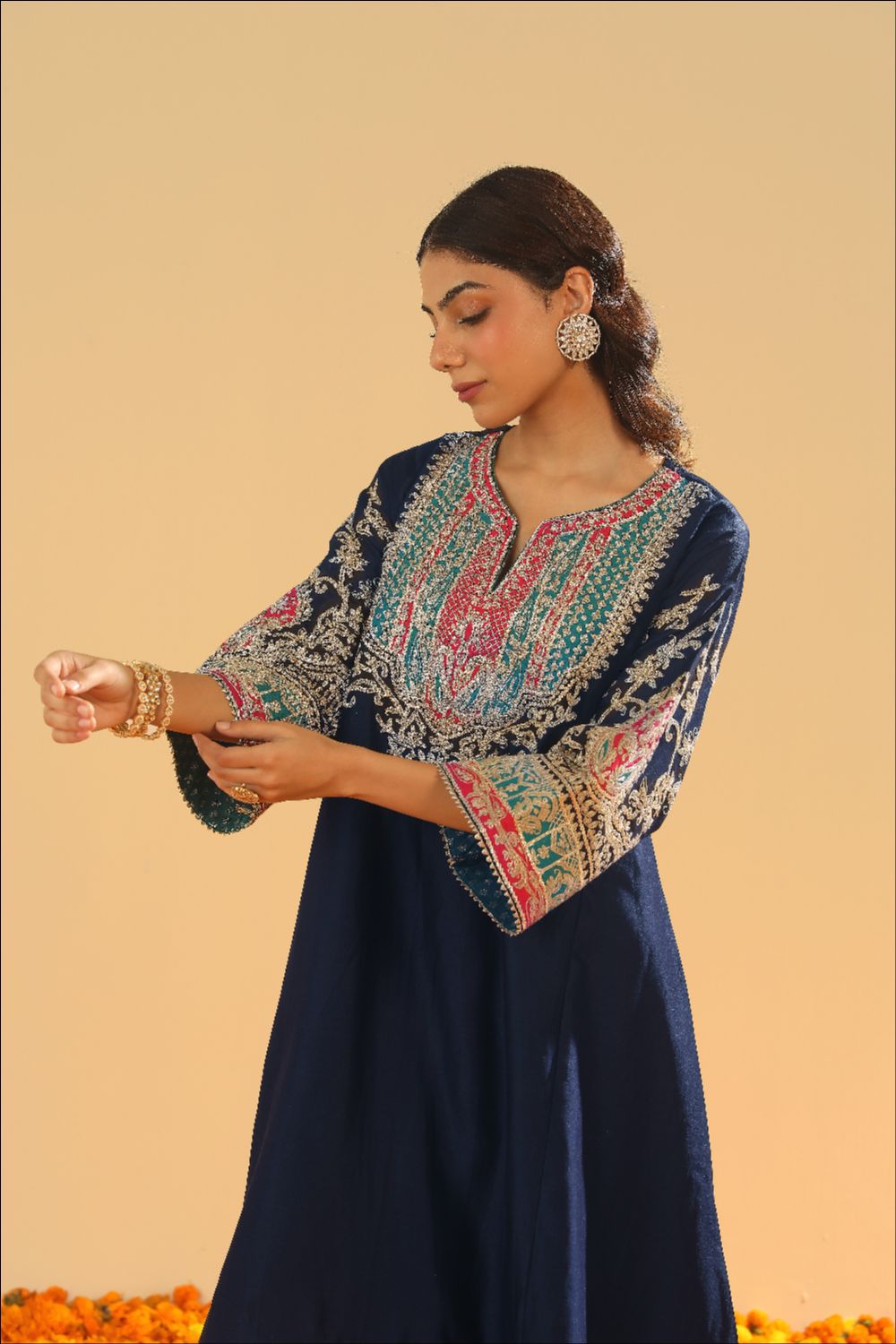 Mohsina Chauga with Salwar-Deep blue