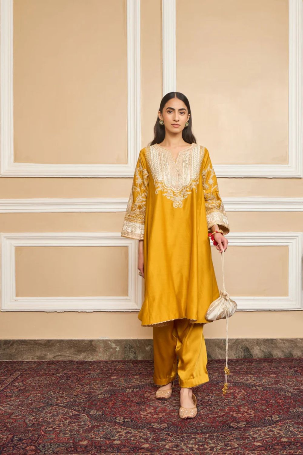 Mohsina Chauga with Salwar-Glaze mustard