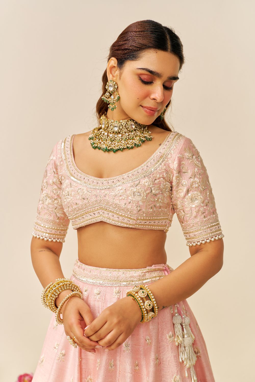 Fida - Lehenga With Blouse And Dupatta-Blush Pink